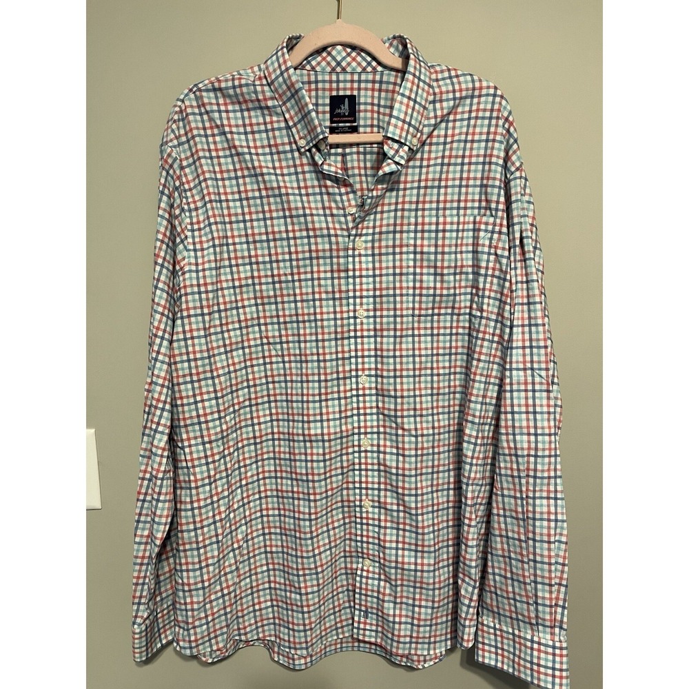 Johnnie-O Prep-Formance Shirt XXL Button Down Plaid Long Sleeve Button Down